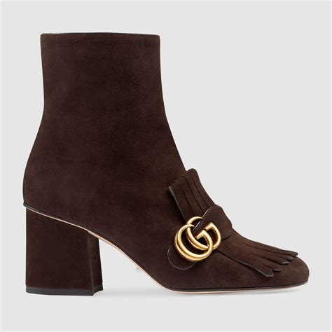 gucci marmont boots suede|Gucci heeled ankle boots.